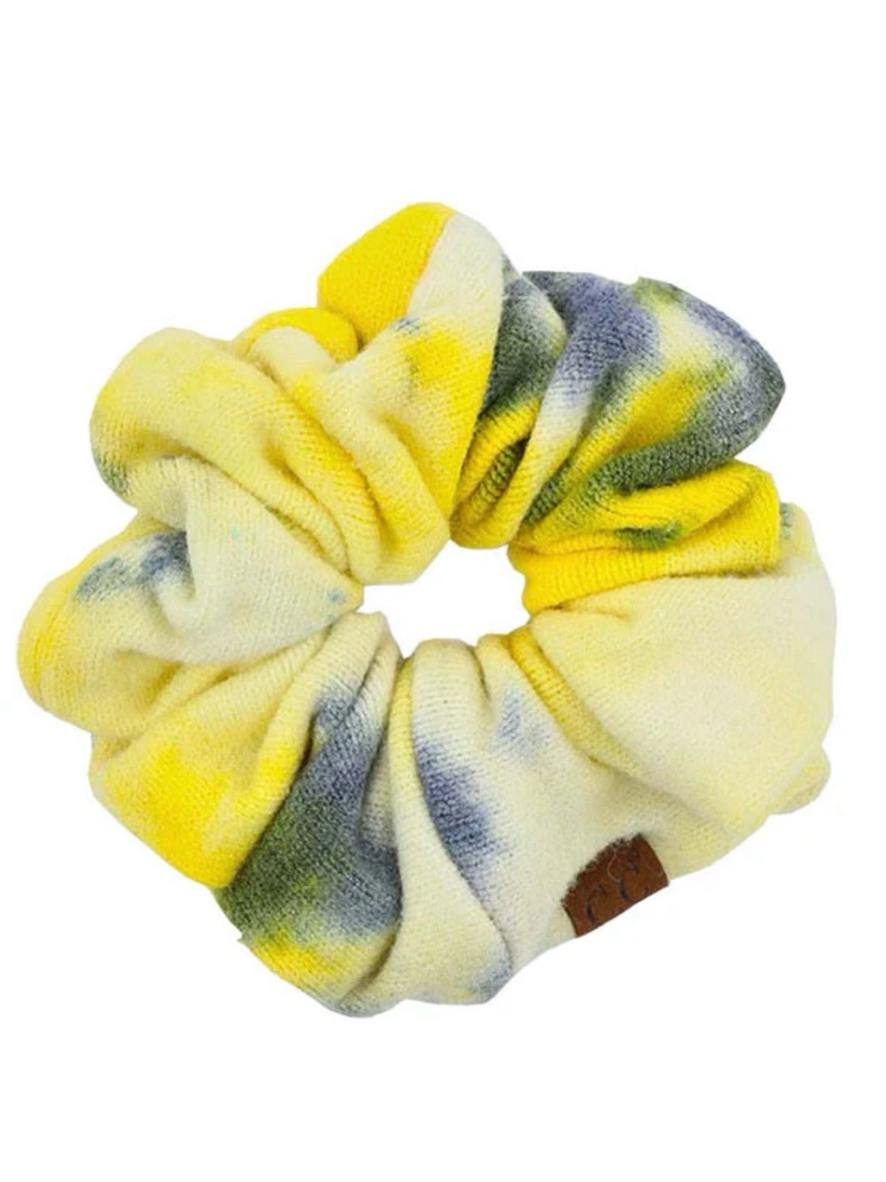 C.C Yellow & Grey Tie-Dye Soft Scrunchie Hair Accessory